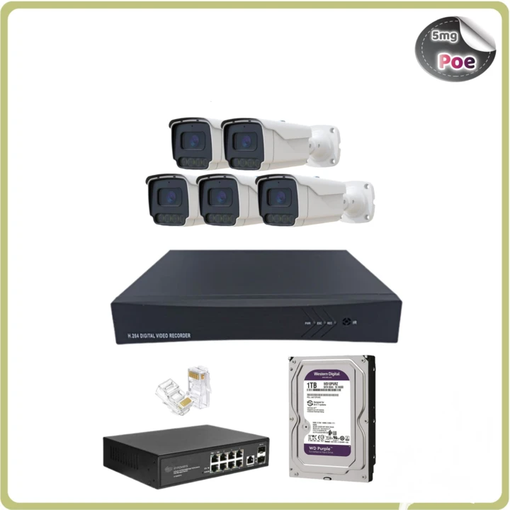 پک 4دوربینه 5 مگاپیکسل ip poe