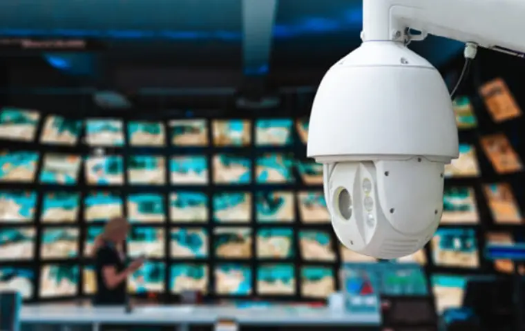 دوربین مداربسته به رنگ سفید در محل کار