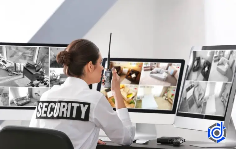 خانم پلیس در حال چک کردن تصاویر دوربین مداربسته کرج 