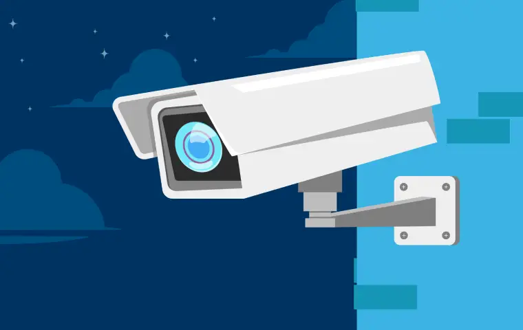 تصویر کارتونی از دوربین مدار بسته