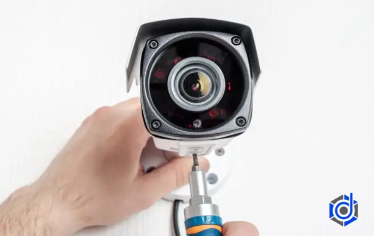 مردی در حال نصب دوربین مداربسته مشهد روی دیوار