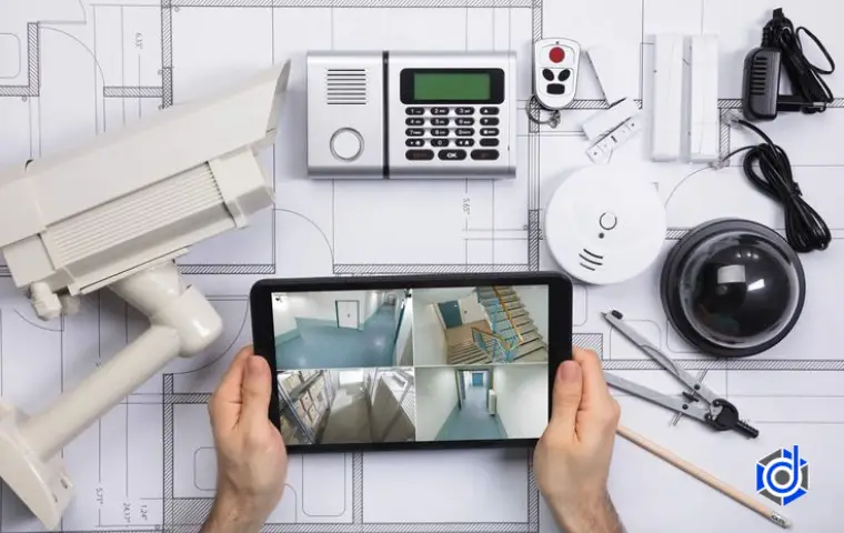 فردی در حال تماشای خانه با دوربین مداربسته 