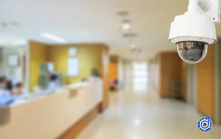 دوربین مداربسته نصب شده در  محل کار با رنگ سفید