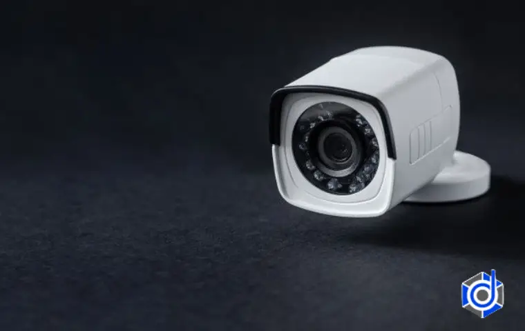 دوربین مداربسته به رنگ سفید نصب شده روی دیوار
