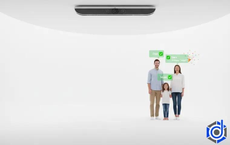 دوربین تشخیص چهره در حال تشخیص چهره یک خانواده سه نفره