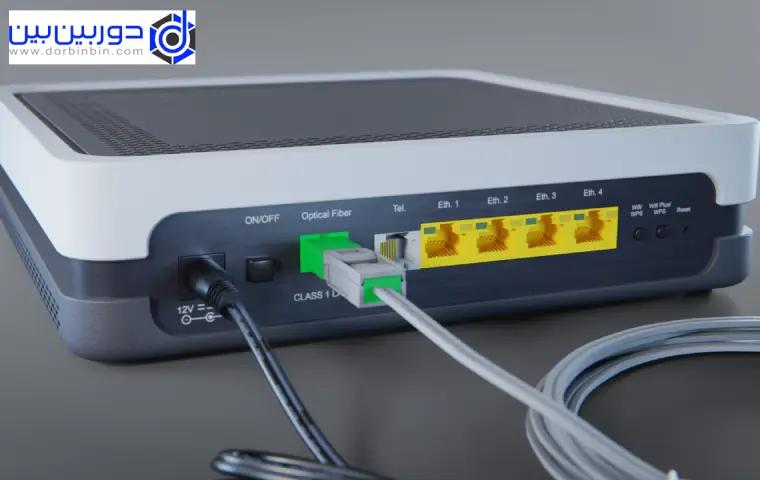 پشت مودم فیبر نوری
