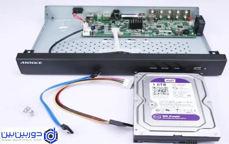 هارد دوربین مداربسته در کنار باکس دوربین